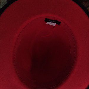 Two Tone Red Bottom Wide Brim